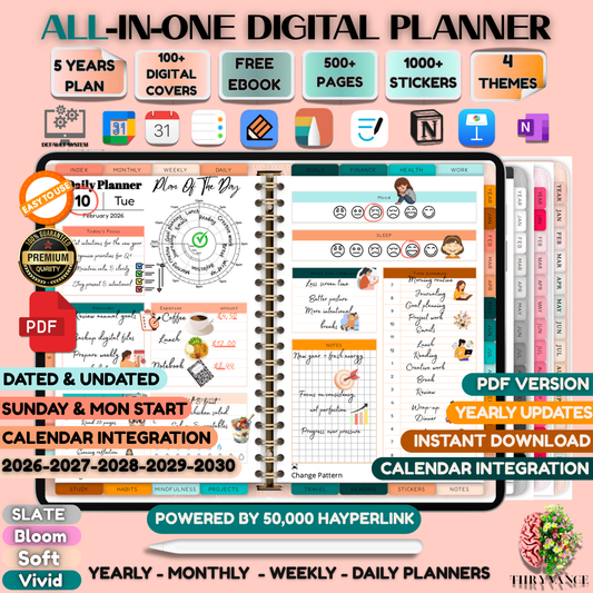 All in one digital planner(2026-2027-2028-2029-2030)